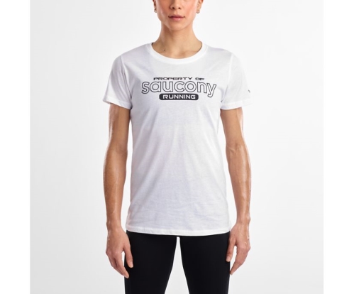 Tenis Saucony Short Sleeve Logo Tee Mujer Tops Ropa Blancas México MX-102-DT